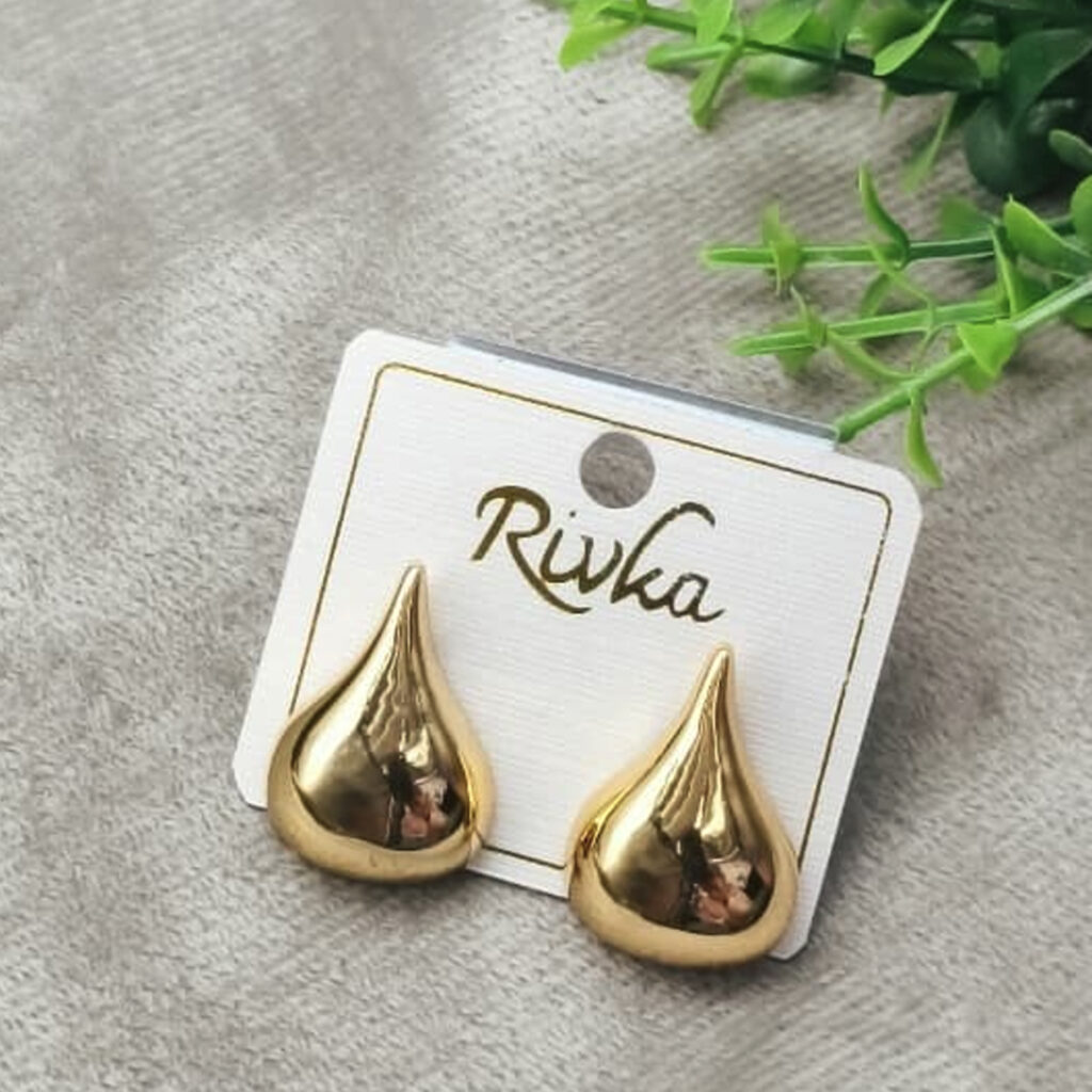 Golden Raindrop Stud