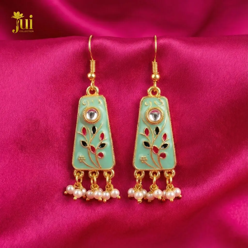 Rectangular Enamel Earrings – Pista