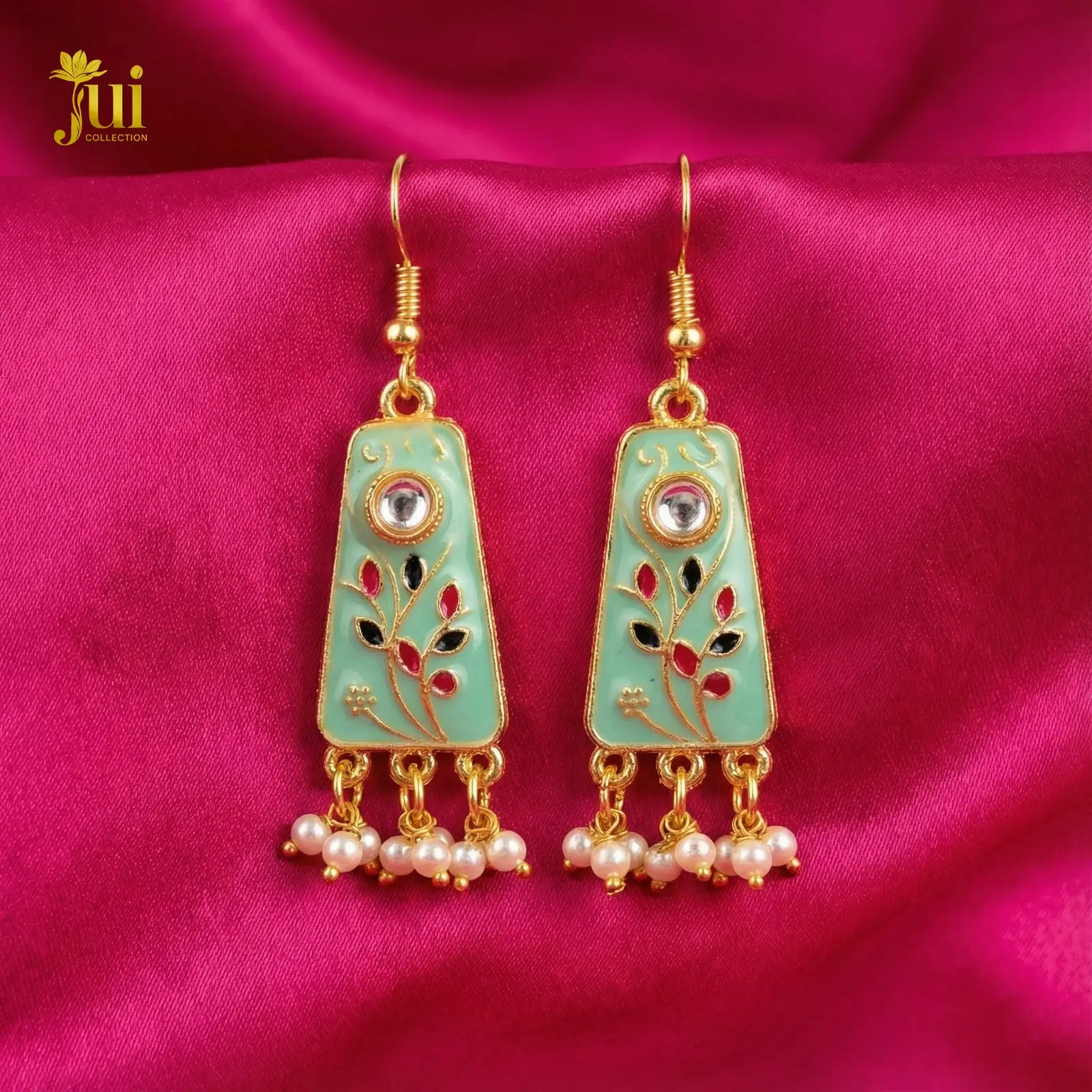 Rectangular Enamel Earrings – Pista