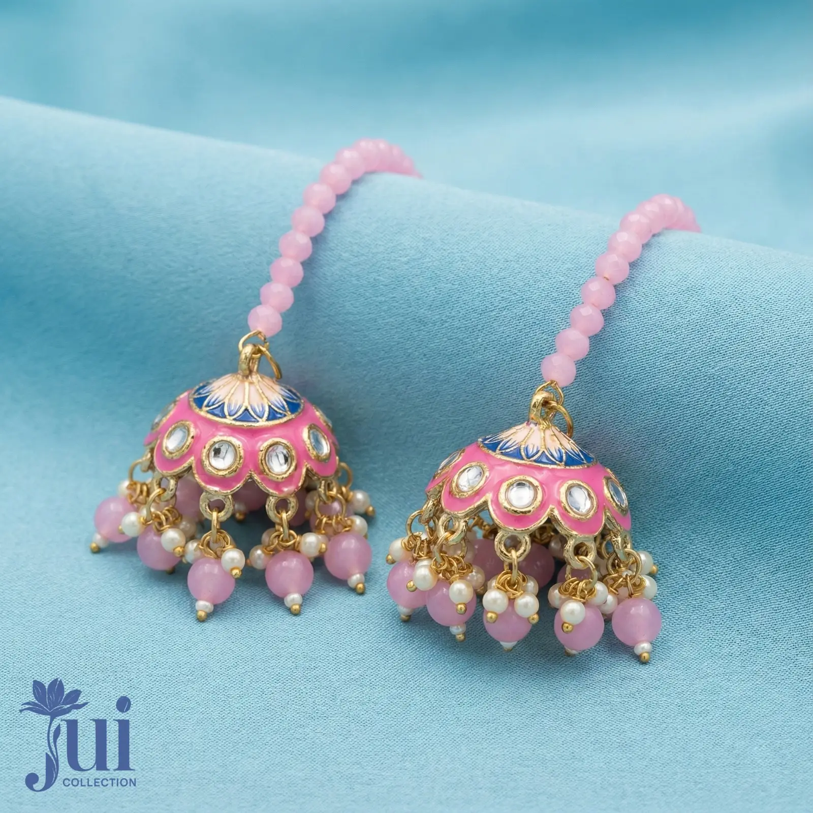 Royal Minakari Jhumka – Pink